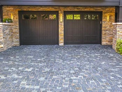 Clean brick driveway