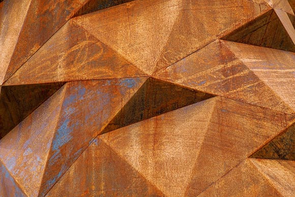 Irregular shaped rusted wall